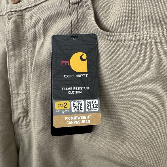 Carhartt Pants Mens 40x30 Khaki Tan Flame Resistant Midweight Canvas‎ Pant Loose - Picture 2 of 5